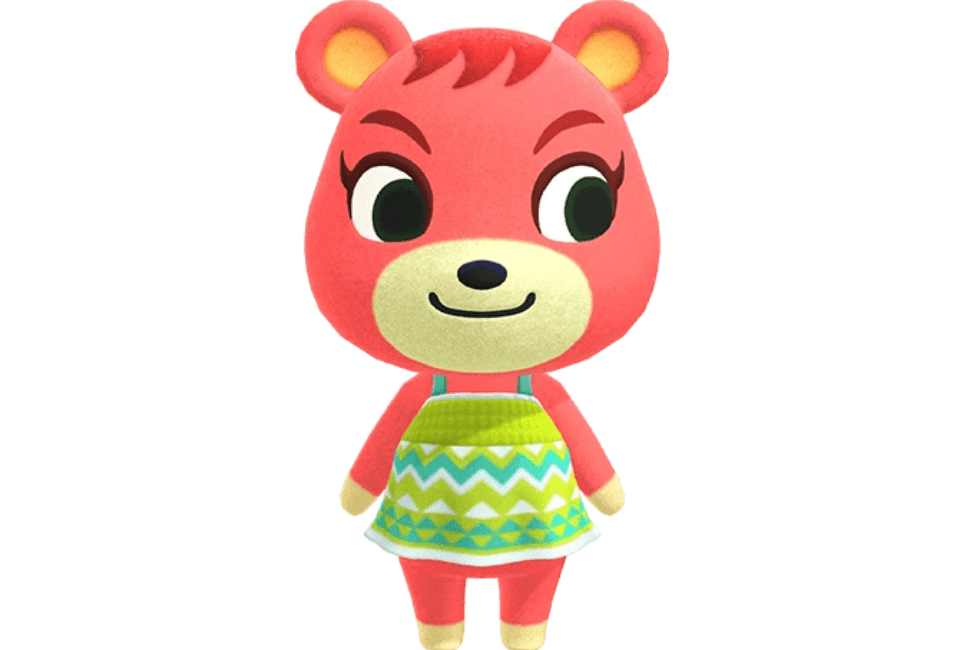 Cheri Animal Crossing by herself with a white background