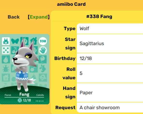 fang amiibo card