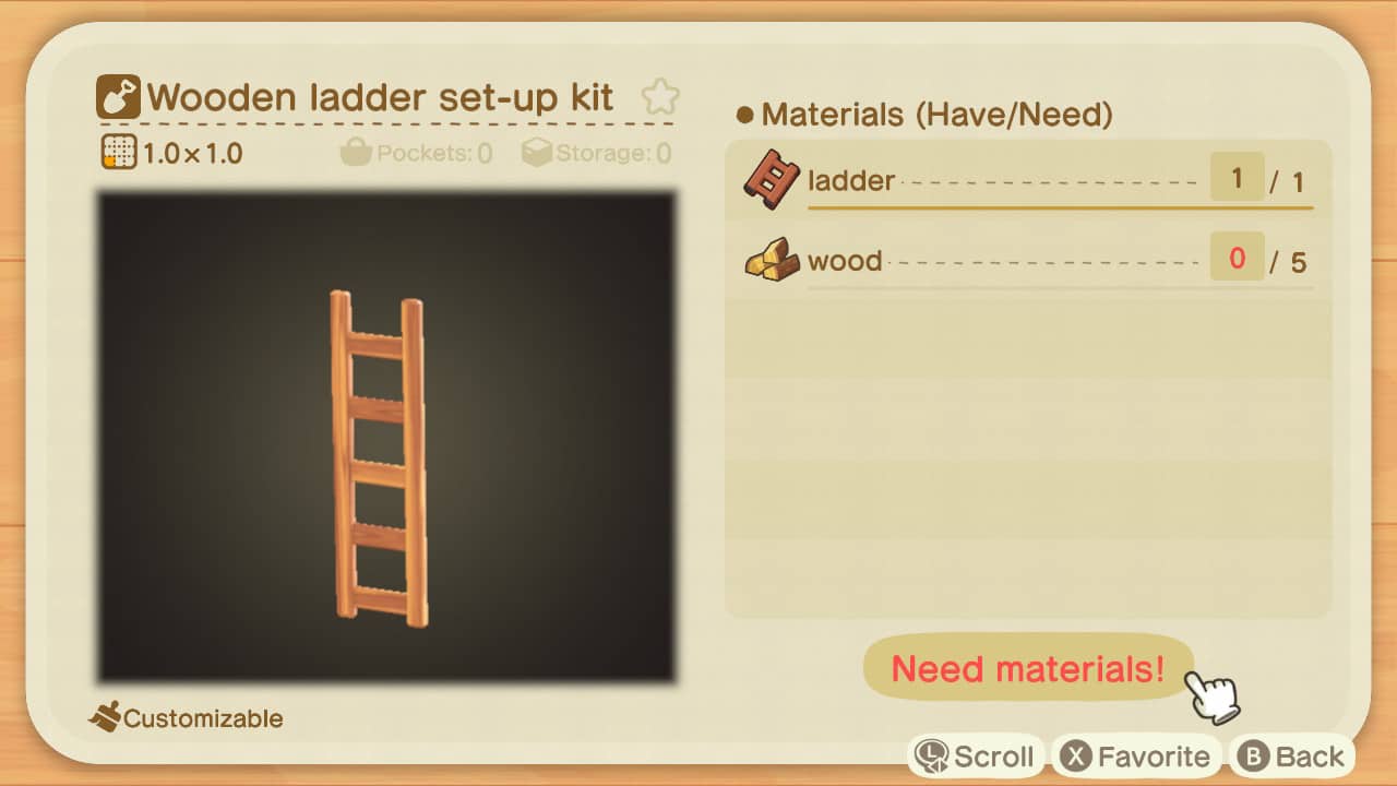 Animal Crossing Wooden Ladder Set-Up Kit